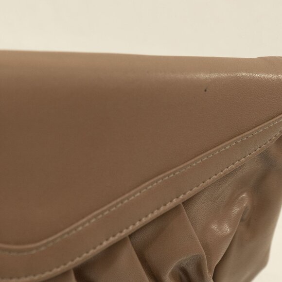 Vintage 70s Tan Brown Clutch Foldover Large Convertible Cross Body Shoulder Bag - Picture 5 of 15
